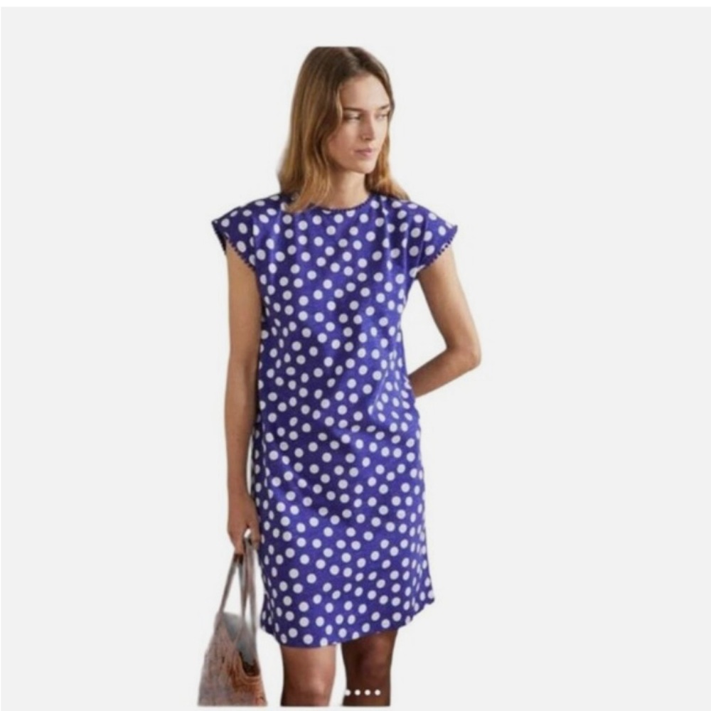 Boden Blue Polka Dot T-shirt Dress Size 2R Like New, Only worn once!